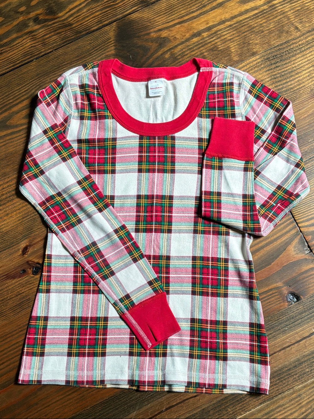 Hanna Andersson Red & White Plaid Long-Sleeve Tee